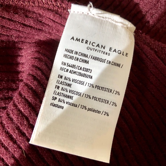 AE Ribbed Burgundy Dress - Picture 6 of 7